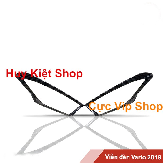 [Rẻ Vô Địch] Ốp Viền Đèn Trước Vario 2018 - 2019 K2 Carbon 2050