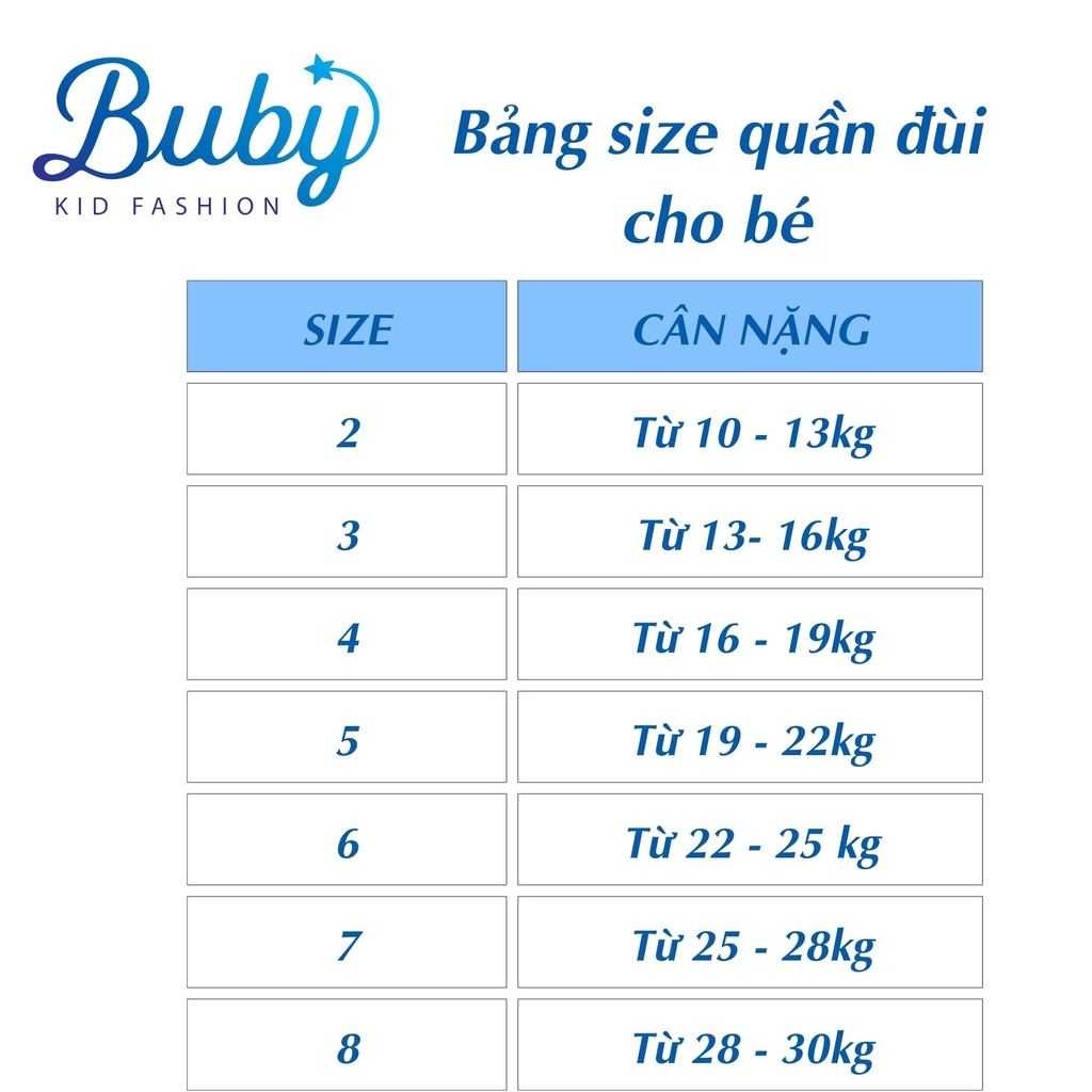 Quần đùi bé trai, bé gái BUBY. Quần cotton 100% phối viền thể thao năng động cho mùa hè. Bé đến 30kg 2 3 4 5 6 7 8 tuổi