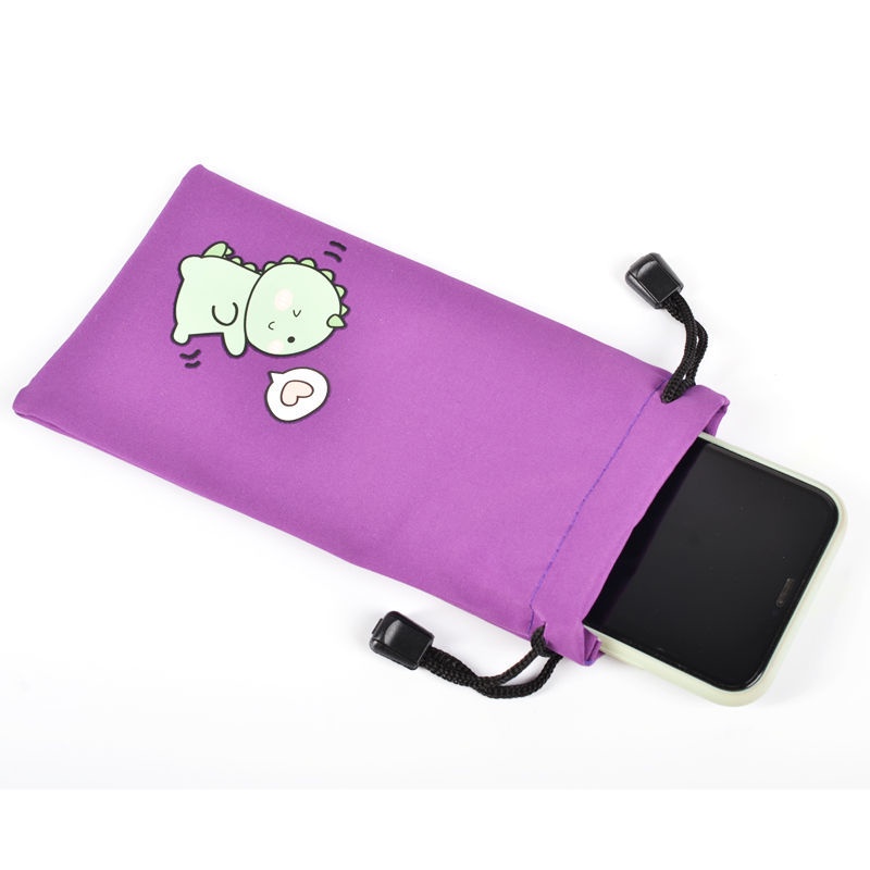 Túi Đựng Sạc Dự Phòng Bằng Vải Nỉ Chống Thấm Nước Có Dây Rút Cho Điện Thoại Di Động