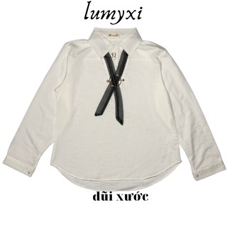 Áo kiểu nữ cột nơ cổ sơ mi tay dài