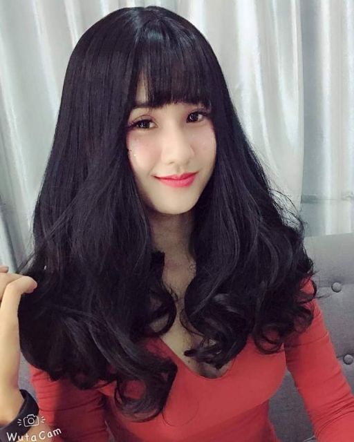 Tóc già nguyên đầu xoăn ❤️❤️ FREESHIP ❤️❤️ nguyên đầu xoăn lửng kèm ảnh thật 8112