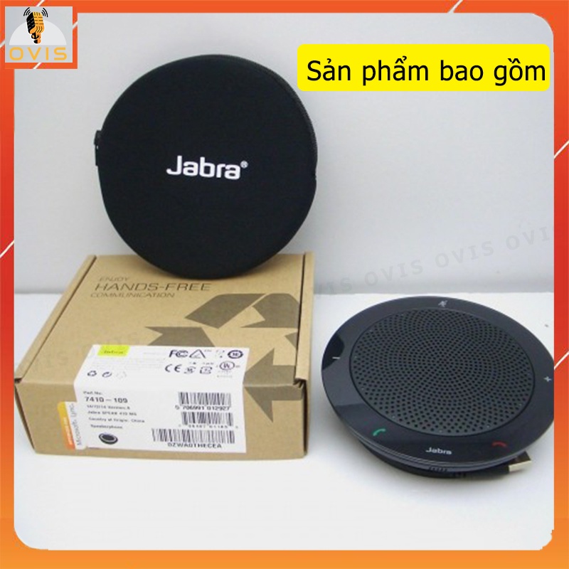 Jabra 410 MS - Micro Kèm Loa Họp Trực Tuyến Dành Cho Nhóm 4-5 Người, Thu 360°, Phạm Vi 2,5m