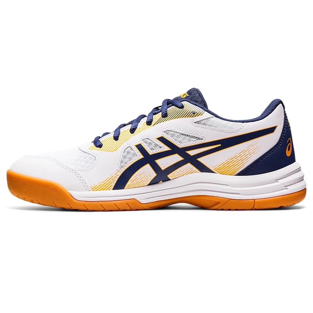 Giày Asics Upcourt 5 Trắng Vàng Xanh - Giày Chuyên Bóng Chuyền, Cầu Lông, Tennis cổ thấp giảm sốc thoáng khí độ bền cao