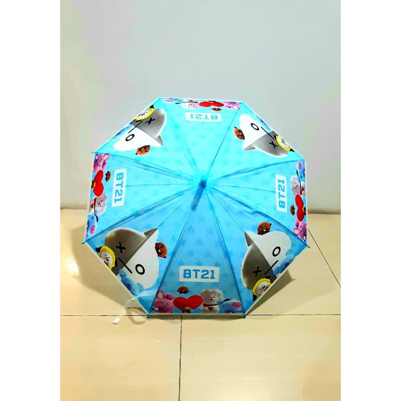 Dù Mở Tự Động Đường Kính 78cm In Hình Bts / Bt21 Dễ Thương Cho Bé