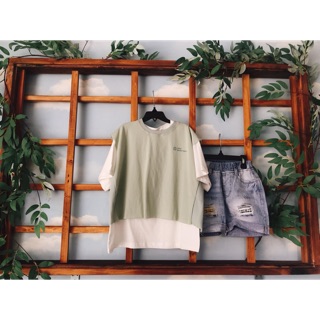 Áo Thun 2 Lớp và Quần Jean rách Xanh