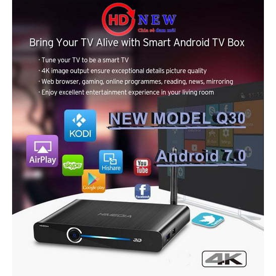 Android TV Box HiMedia Q30-Ram 2GB-Rom 8GB