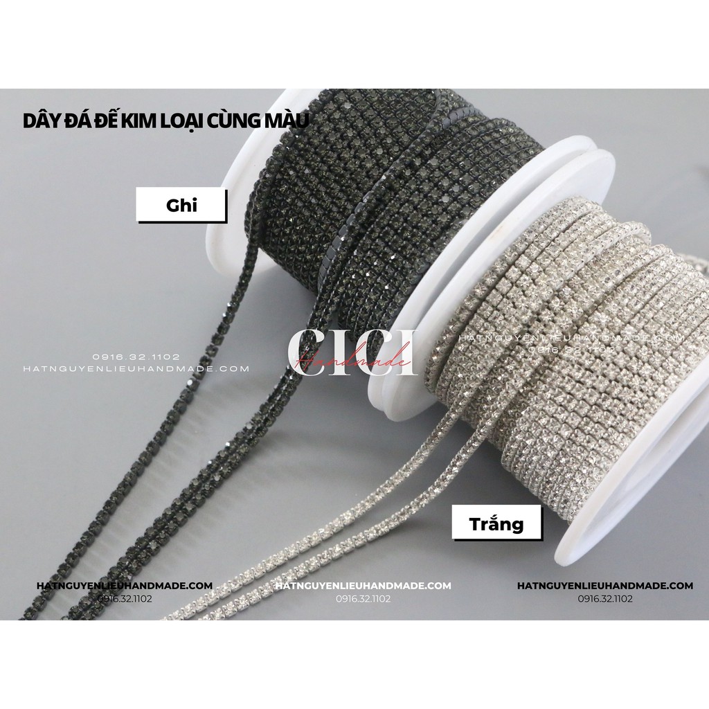 Túi 3m Dây đá cao cấp đế kim loại cùng màu size 2mm 2.5mm đỏ, đen - link 2/2 Cici Handmade hạt cườm nguyên liệu DIY