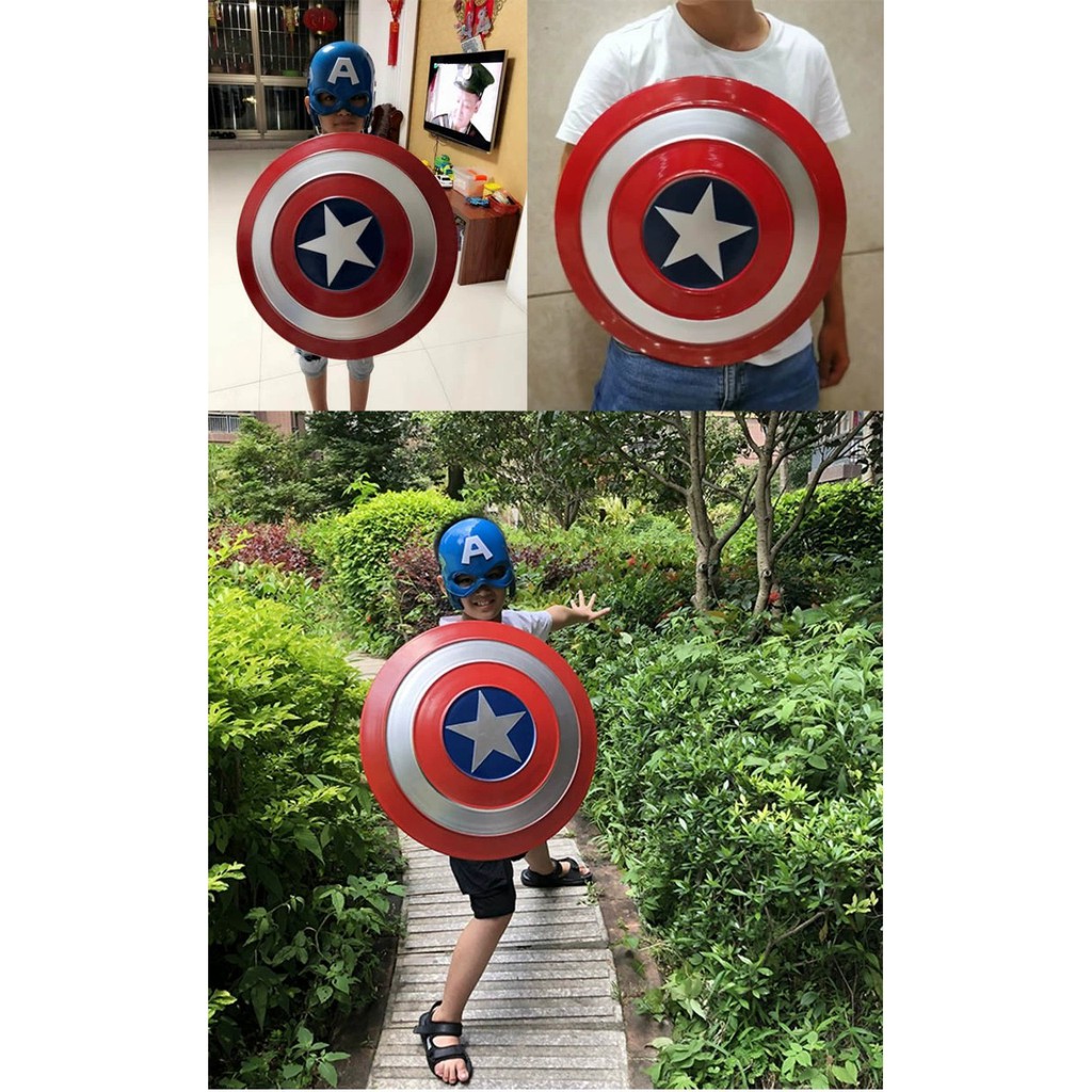 Mô Hình Khiên Captain America bằng Thép Nguyên Khối  tỉ lệ 1:1 cực kỳ chất lượng