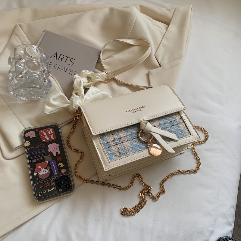 ENVIROSAX Túi đeo chéo phối dây xích dễ phối đồ phong cách mùa hè thời trang cho nữ