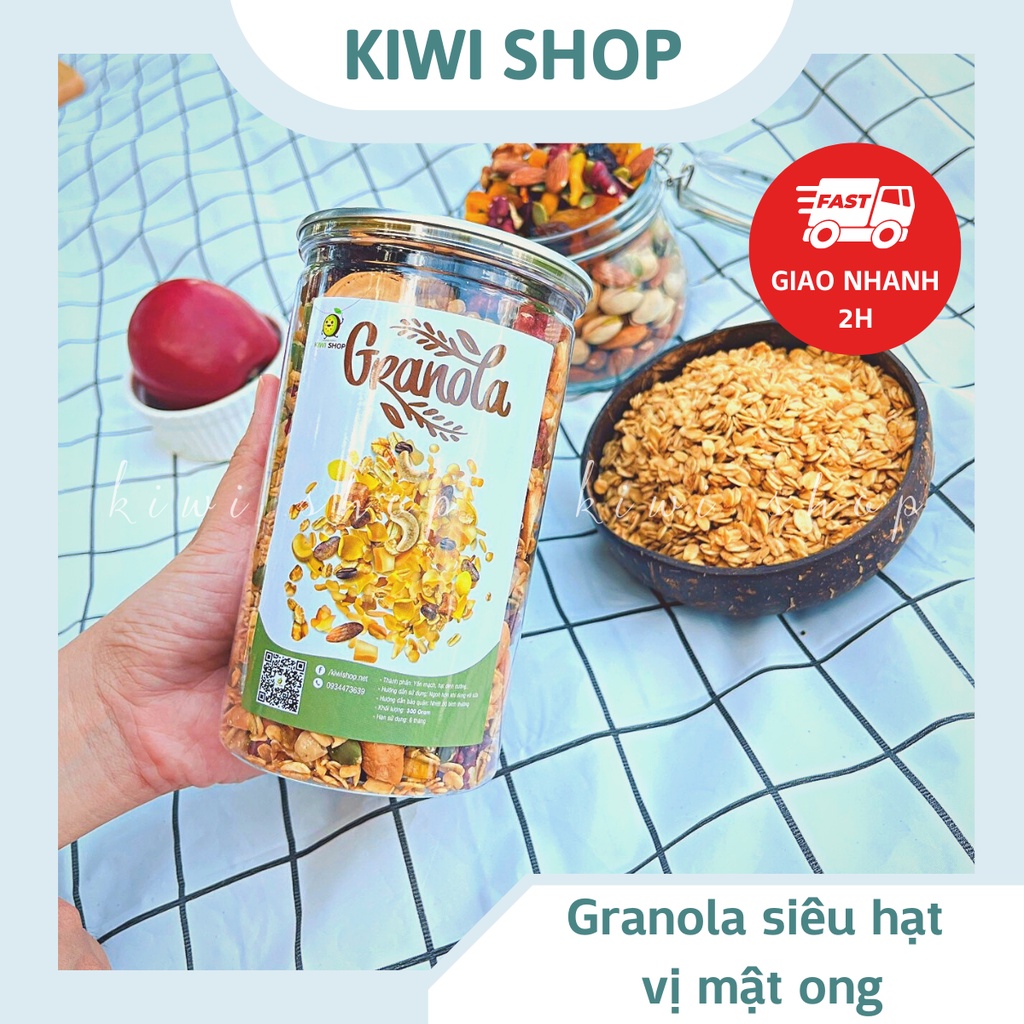 Granola siêu hạt vị mật ong hũ 450GR *KIWISHOP*