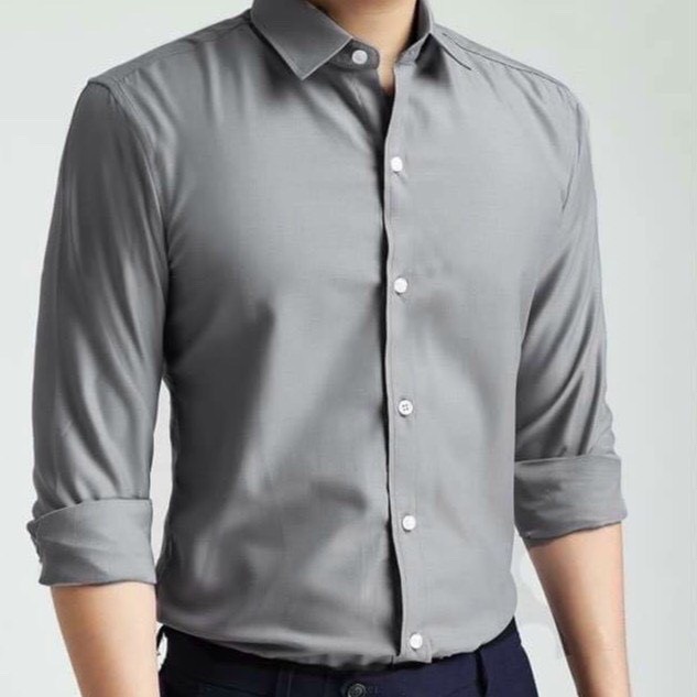 Áo sơ mi nam nữ dài tay MIchen Unisex Basic màu trắng và đen sơ mi lụa học sinh mịn mát.