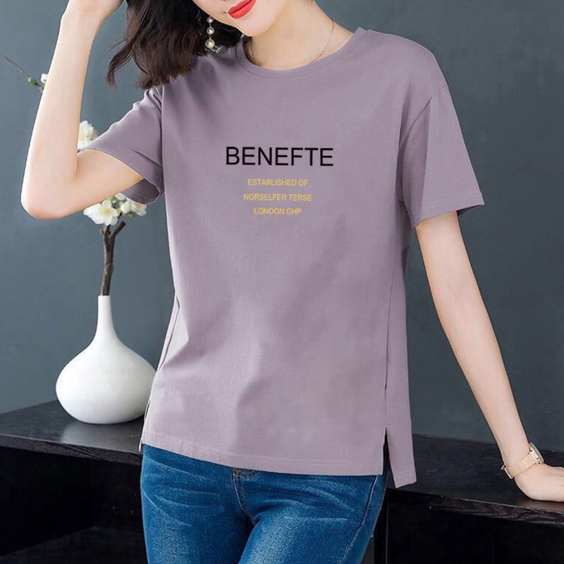 Short-sleeved T-shirt women's summer middle-aged mother's loose large size printed tops