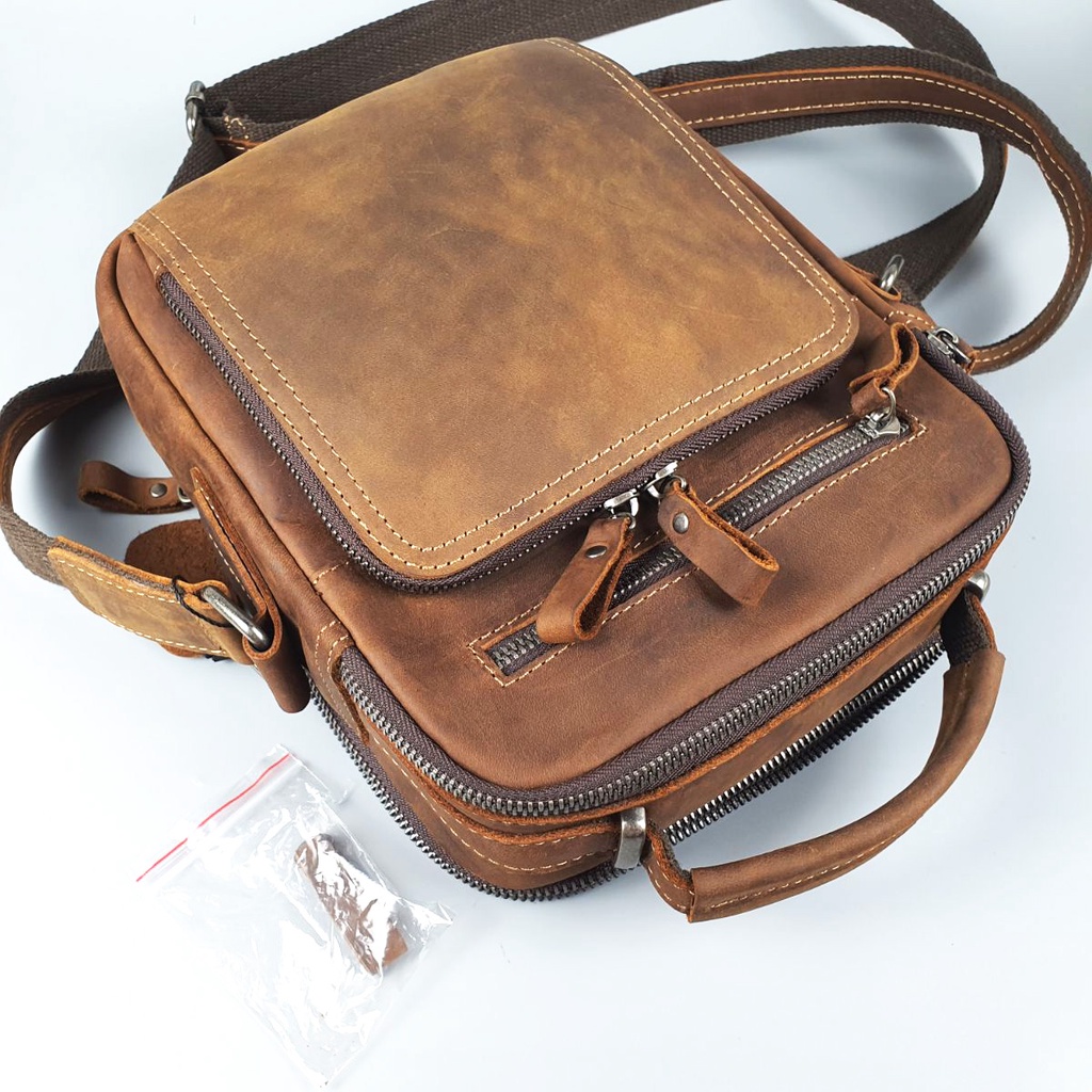 Túi đeo chéo nam da bò thật TD116LEA  - 100% da bò thật, BH 3 năm