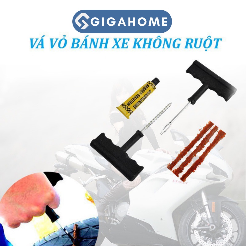 Bộ dụng cụ tự vá lốp xe gas, ô tô không ruột 3 miếng tiện lợi gigahome 3085 - ảnh sản phẩm 5