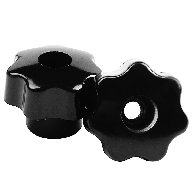 5 pieces Black star grip knobs, female thread diameter 8mm, head diameter 40mm