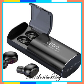 Tai nghe bluetooth không dây nhét tai kiêm sạc dự phòng amoi s11 tws nâng cấp hơn i7, i9, i12, f9, f9 pro aresshop08