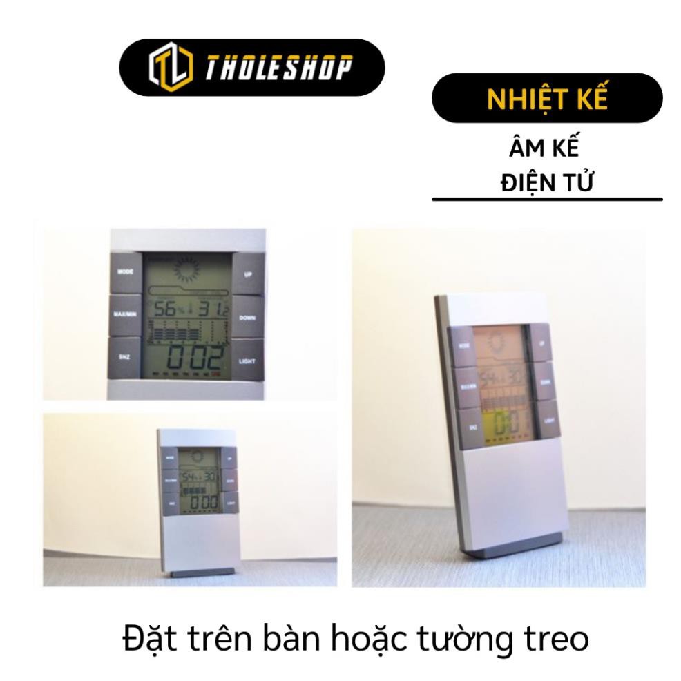 Nhiệt kế đo phòng - Nhiệt Kế Điện Tử Và Ẩm Kế Trong Nhà kiêm đồng hồ màn hình LCD thiết kế để bàn 5538