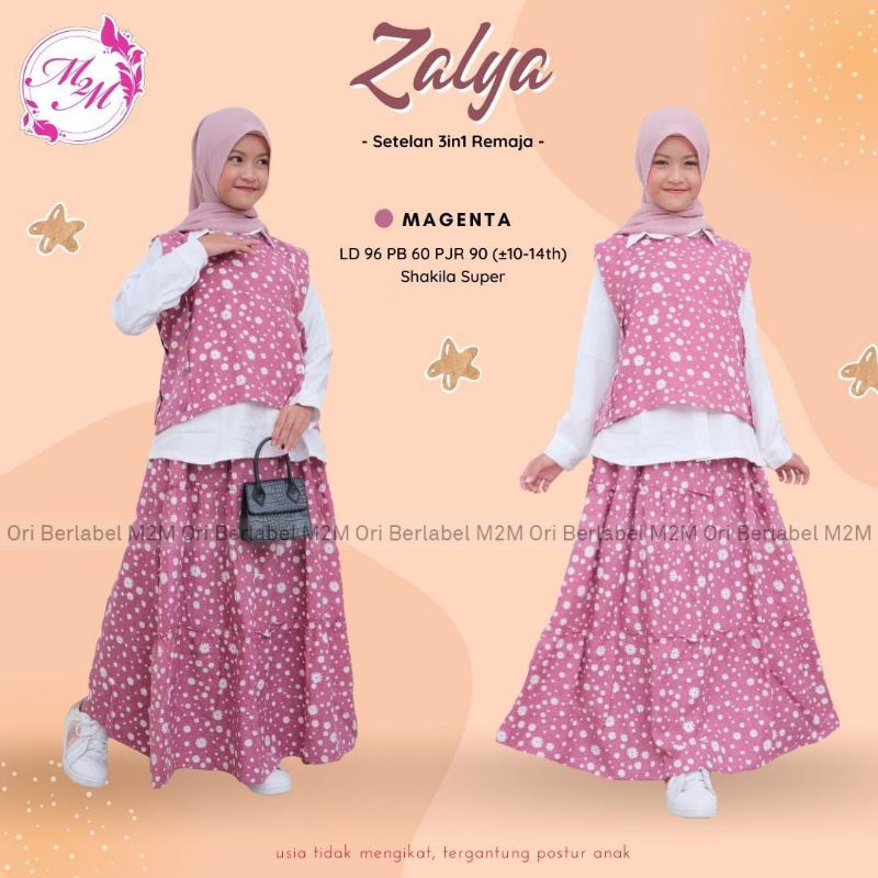 Zalya / Bộ Quần Áo Trẻ Em 3 Trong 1 Tuổi Teen. - Shakila SUPER Mat. Set Áo Sơ Mi Phối Chân Váy Thời Trang Cho Bé 10 11 12 13 14 Tuổi