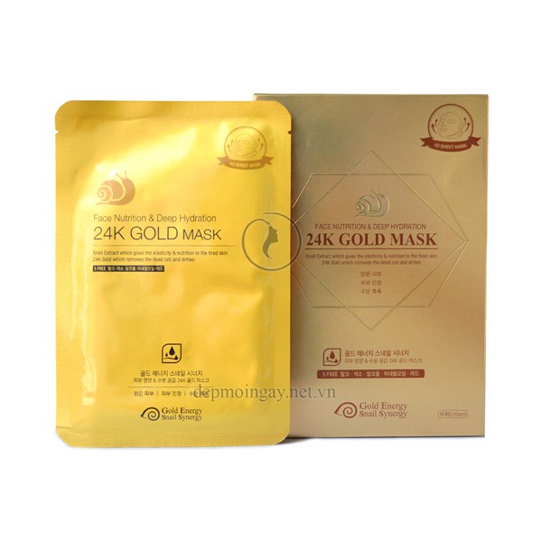 Mặt nạ vàng 24k Gold Snail Hàn Quốc Gold Snail Energy