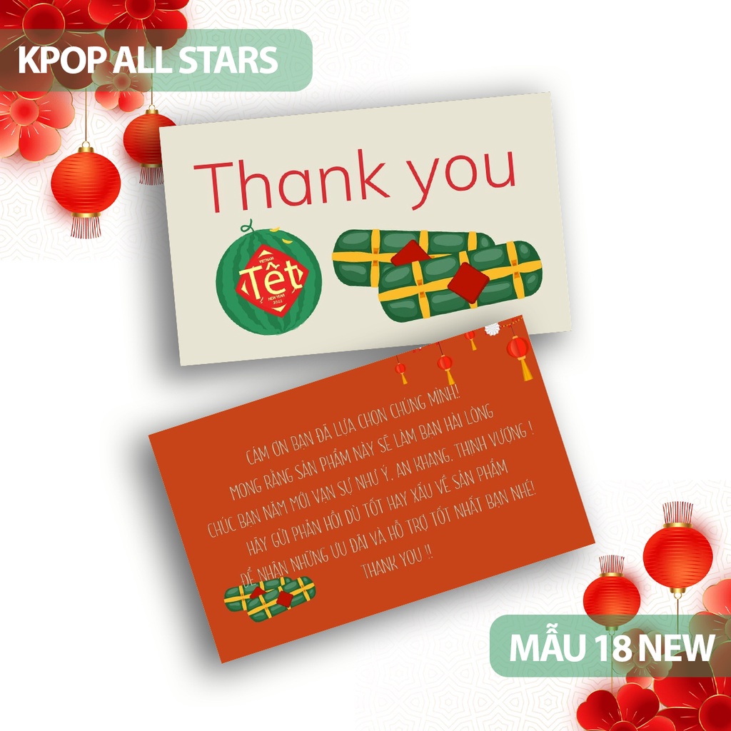 Hộp nhựa kèm 100 card cám ơn, card Thank you sáng tạo độc đáo hợp trend (11 mẫu)  dành riêng cho shop bán hàng