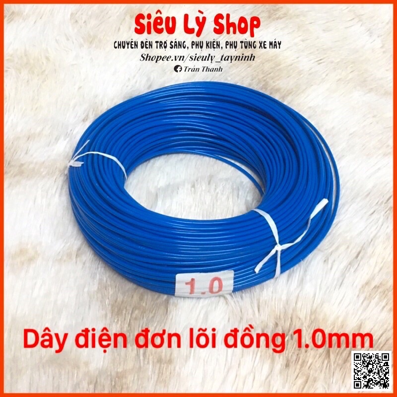 Dây điện đơn lõi đồng 1.0mm cho xe máy(Cuộn 5m)