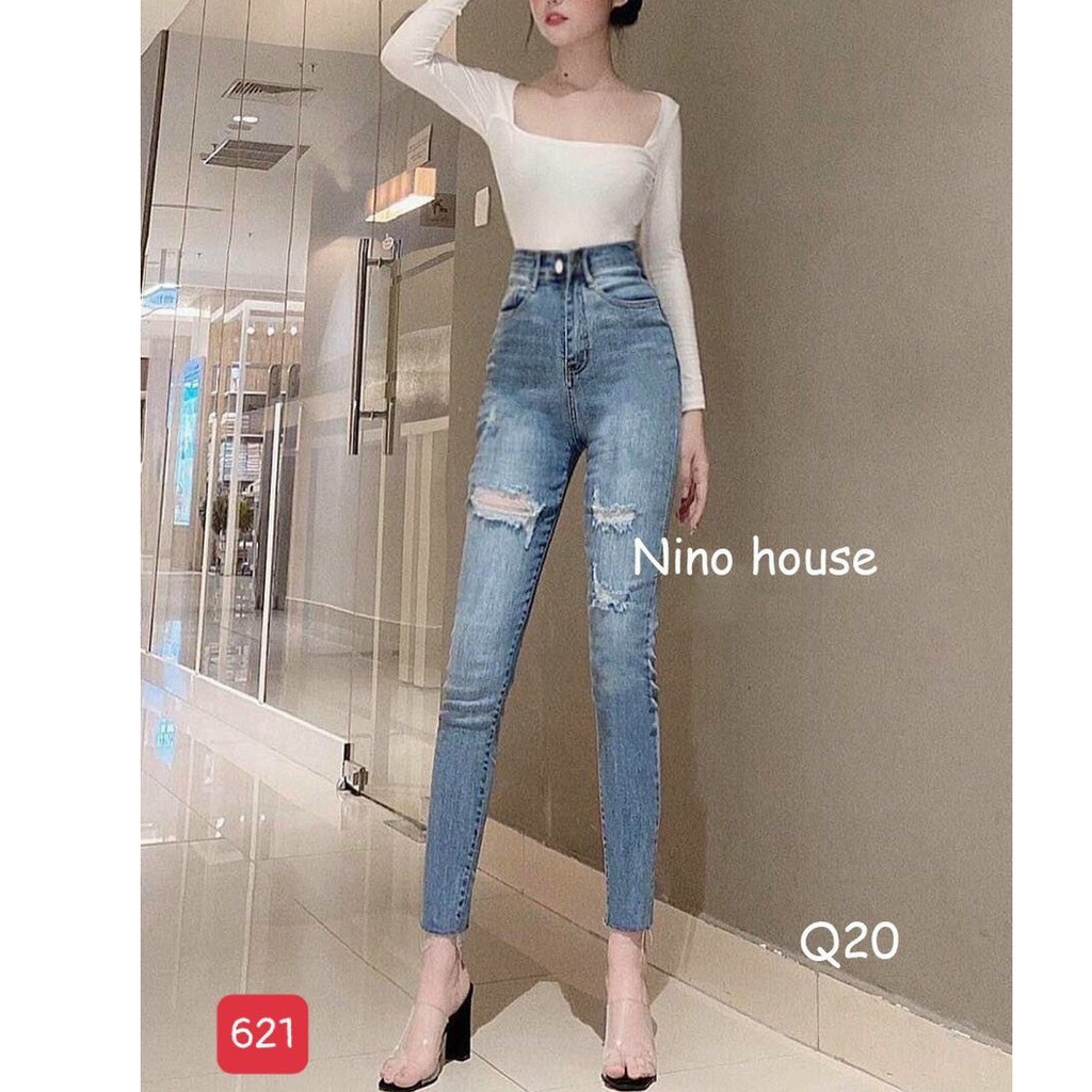 8 mẫu Quần jean nữ lưng cao co giãn cao cấp bao đẹp y hình chất lượng làm từ chất liệu jean 2 da đẹp nhất năm 2020