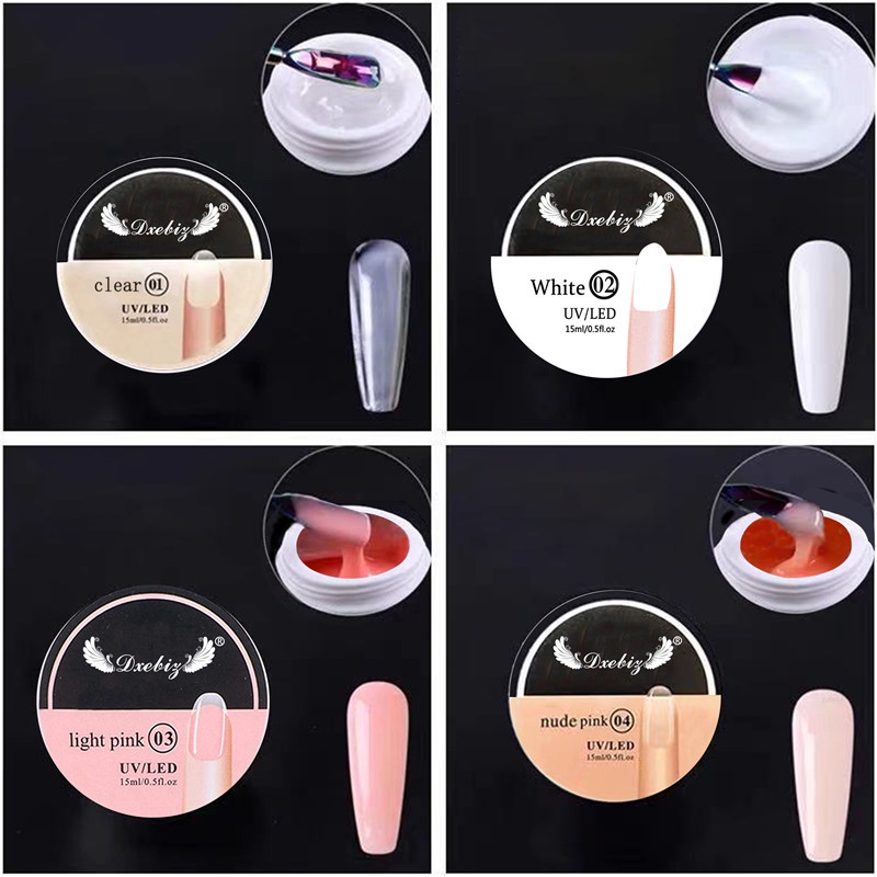 Sơn Móng Tay Gel Màu Trắng Hồng nude Trong Suốt Nhanh Khô