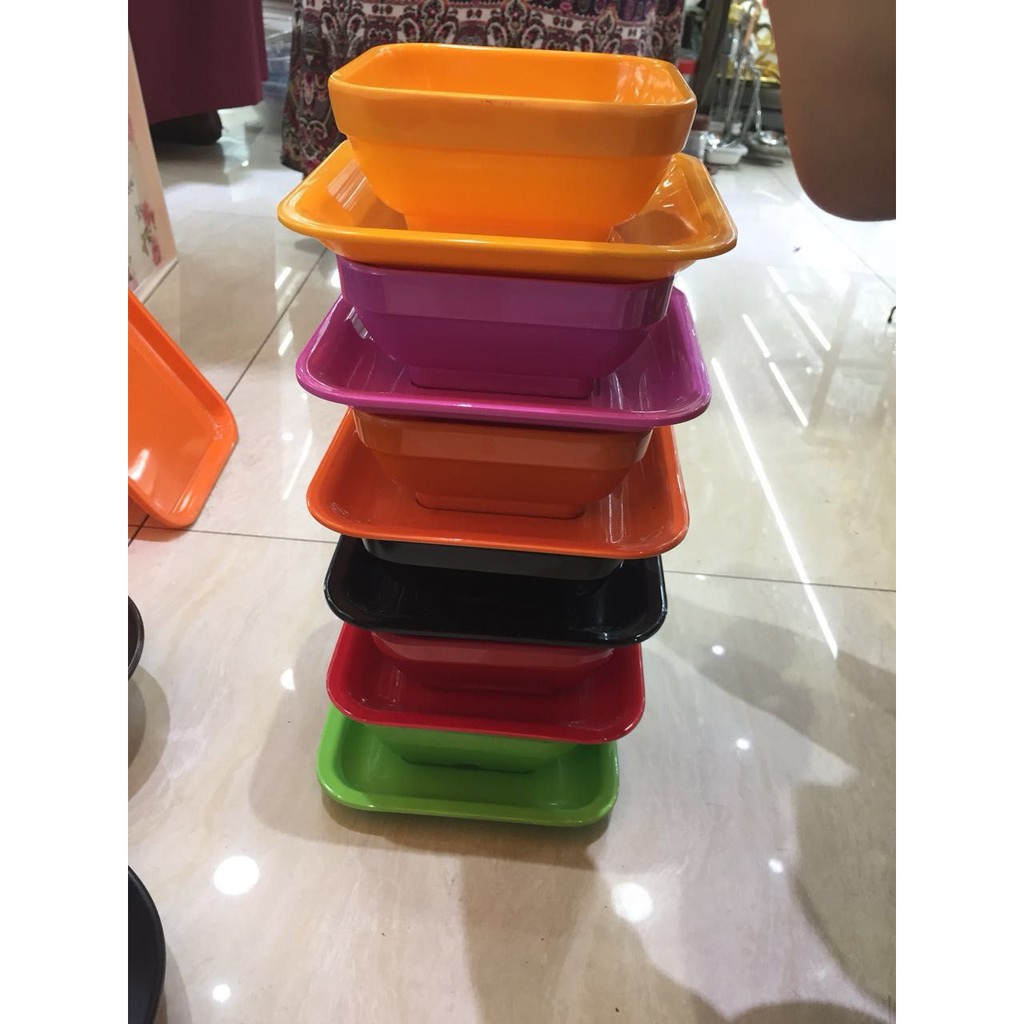 Bộ bát+thìa+dĩa lót Melamine đủ màu chuyên dùng sữa chua - chè FATACO made in Việt Nam