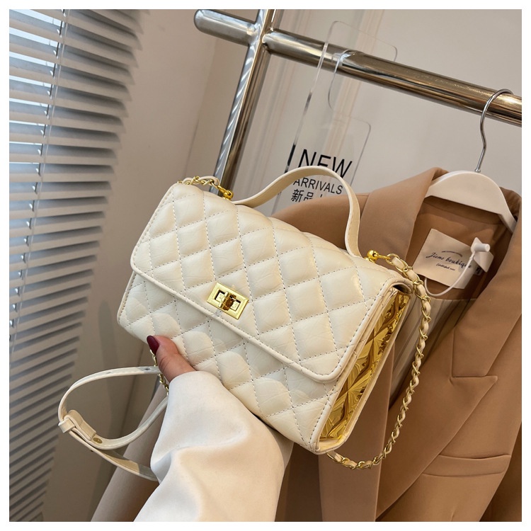 Túi đeo vai IELGY hình vuông cỡ nhỏ phối dây xích thời trang phong cách retro cho nữ