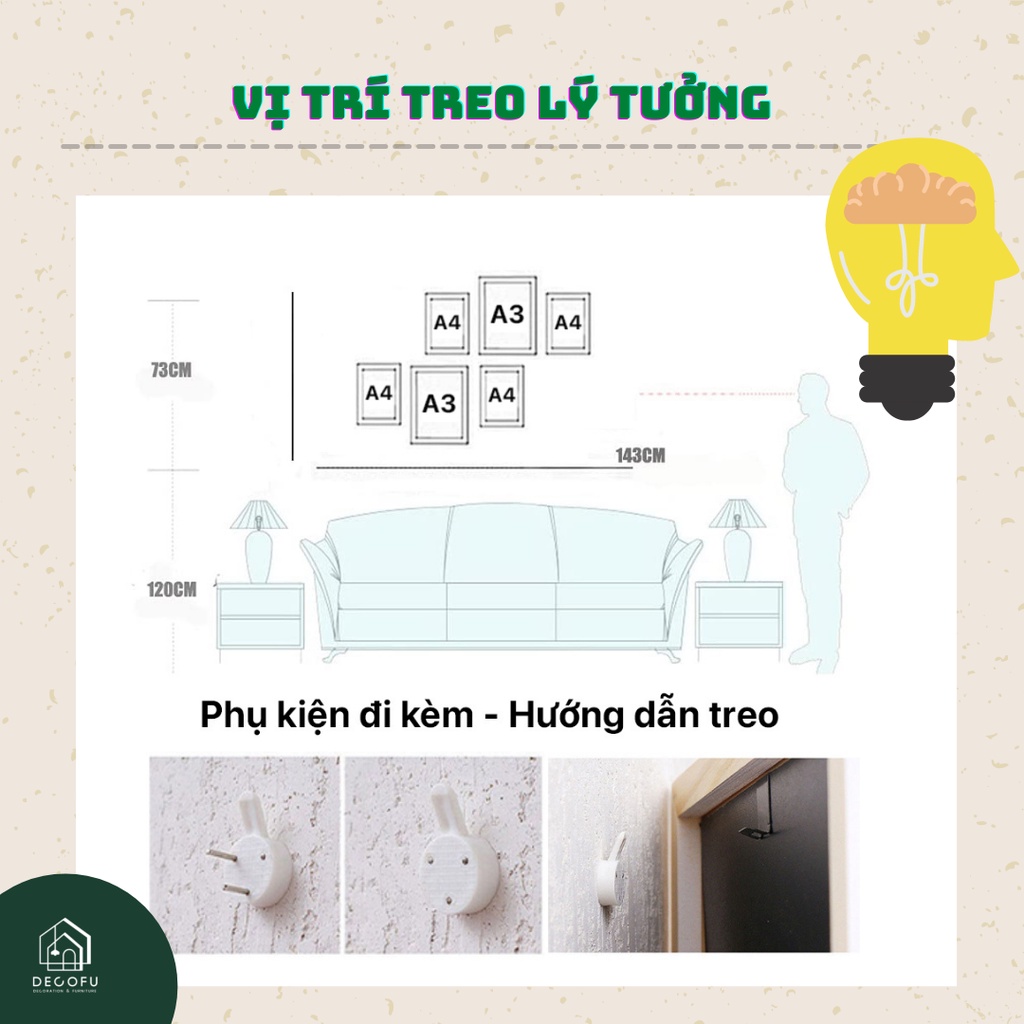 Khung tranh treo tường mặt kính - Bảo hành gãy vỡ, nhiều kích thước