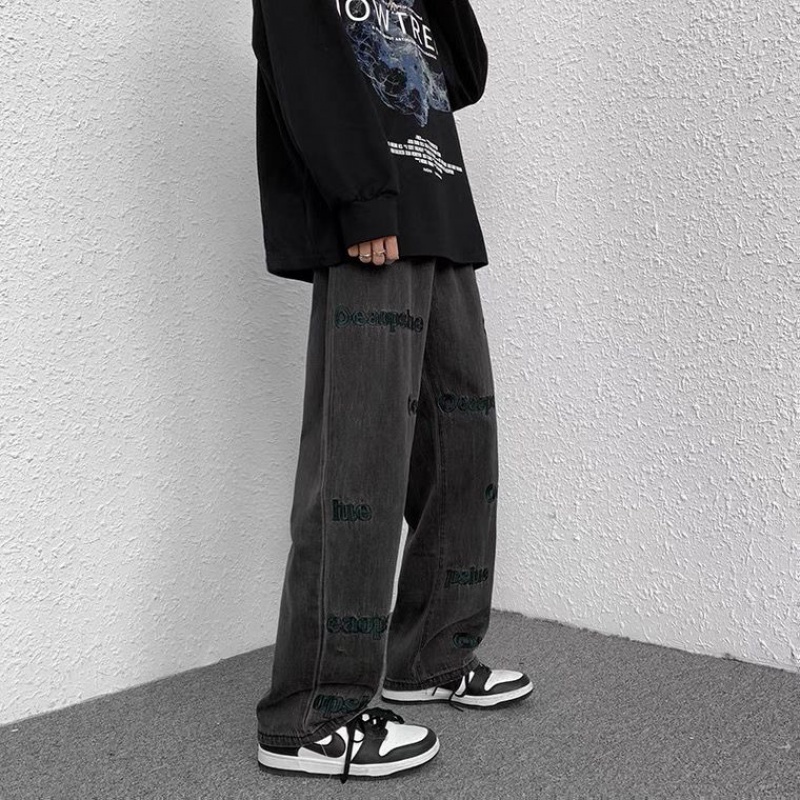 Quần jeans Nam Ống Rộng Phong Cách Âu Mỹ Cá Tính