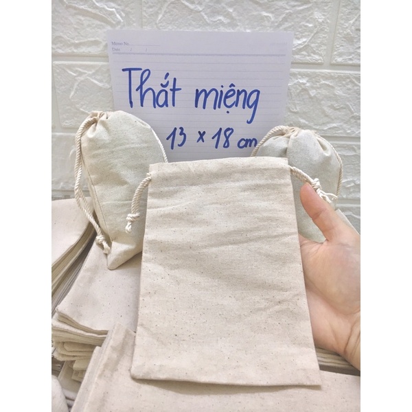 [TM mộc 13x18] Sỉ SET 10 TÚI VẢI dây rút mini 13x18 CM giá tại xưởng