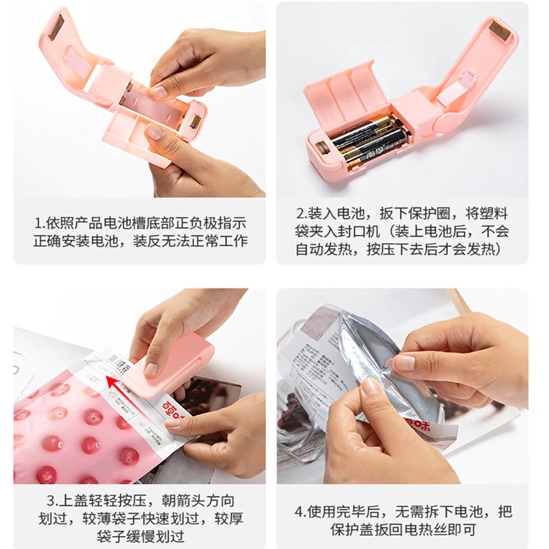 Máy Hàn Miệng Túi Nhựa Mini Bằng Nhựa Tiện Dụng Cho Nhà Bếp