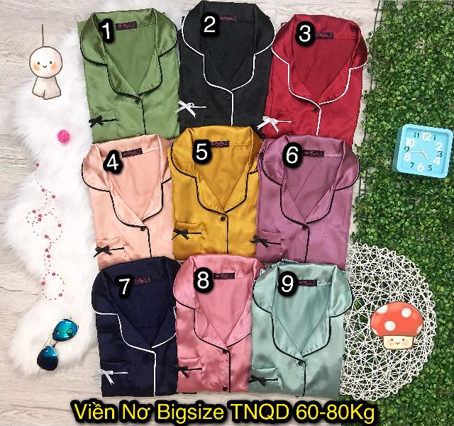 [60-75kg] Bộ ngủ Pijama phi lụa Bigsize form 60-75kg (ko túi quần) | BigBuy360 - bigbuy360.vn