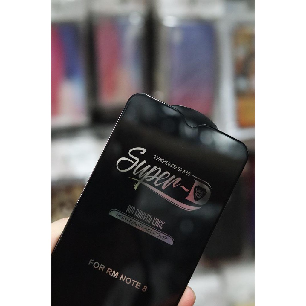 Kính cường lực Xiaomi Redmi Note 8 Kính SuperD vạc cong siêu cao cấp