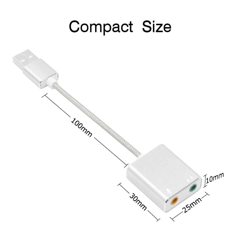 USB sound card 7.1 Chất Liệu Nhôm Siêu Bền - Sound Card 7.1CH