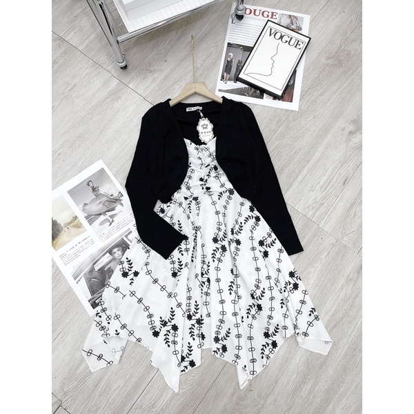 [ 𝐅𝐑𝐄𝐄 𝐒𝐇𝐈𝐏 ]  SÉT 2 MÓN CADIGAN KHOÁC MIX VÁY HOA 2 DÂY DÚM NGỰC