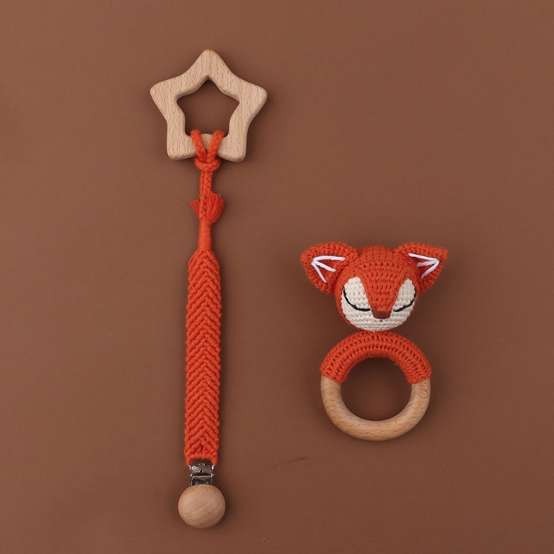 Set 3 Vòng Kẹp Núm Vú Giả + Giá Đỡ Núm Vú Giả Hình Ngôi Sao / Trâu Cho Bé Sơ Sinh Mọc
