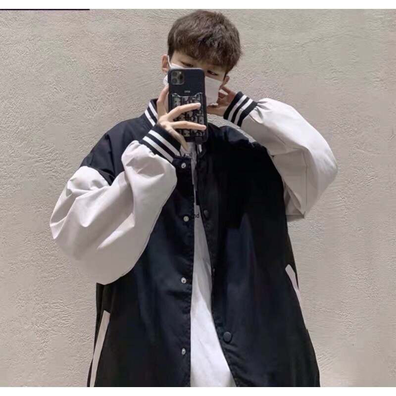 Áo Khoác BOMBER DÙ 2 LỚP BASIC TRƠN Form Rộng Ulzzang Nam Nữ Unisex