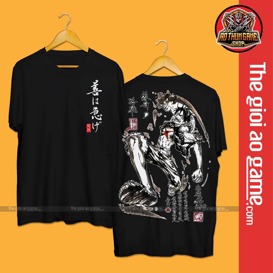 Áo one piece luffy nam nữ Áo thun one piece luffy trắng đen form rộng unisex cotton co giãn thoáng mát TGAG T07