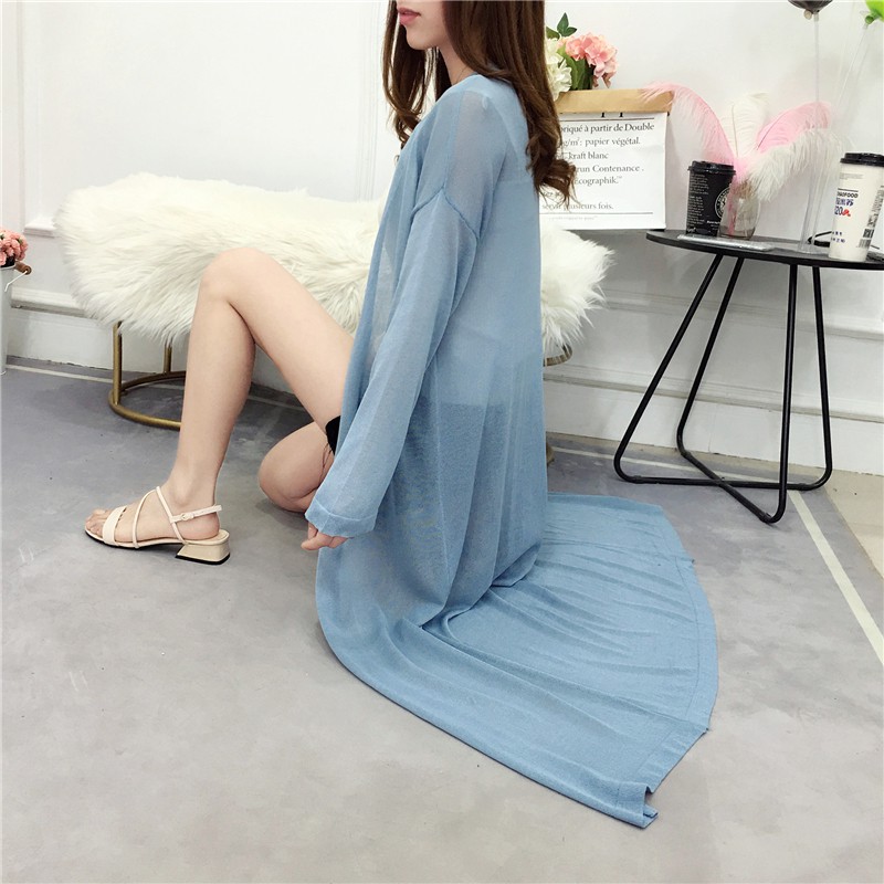 SUXI FREESHIP ĐƠN 99K_ Áo khoác Cardigan dệt kim tay lỡ chống tia UV thiết kế thanh lịch