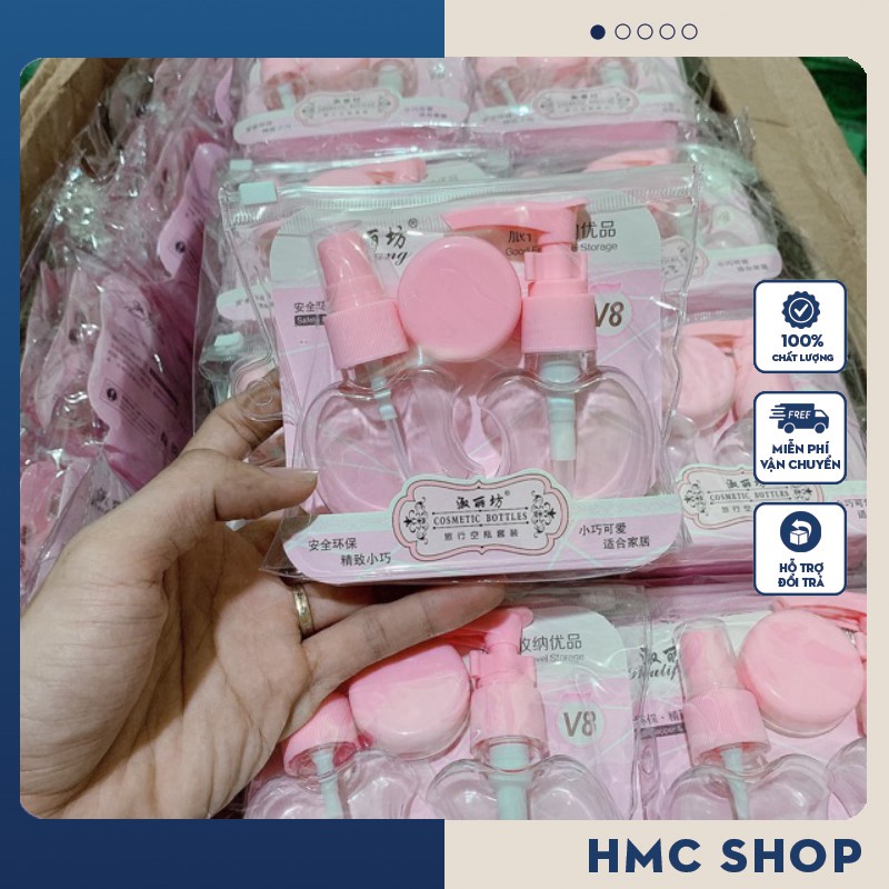 Bộ túi chiết mỹ phẩm 5 món siêu rẽ có túi zip