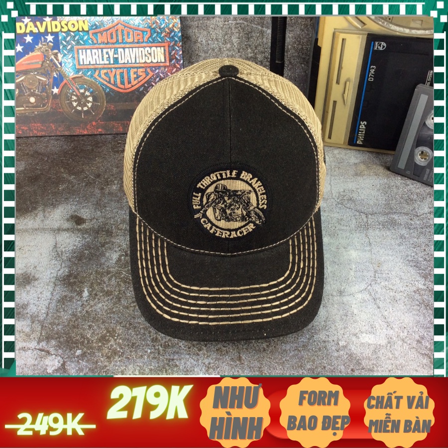 Mũ lưỡi trai Nón kết trucker cafe racing chất lưới cực xịn hàng xuất khẩu cao cấp