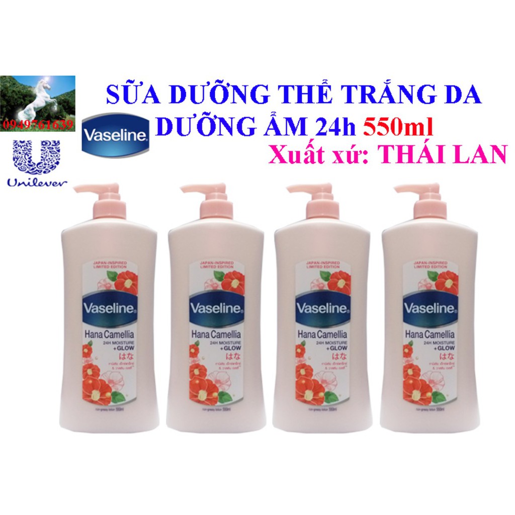 Sữa dưỡng thế vaseline trắng da chống nắng 550ml