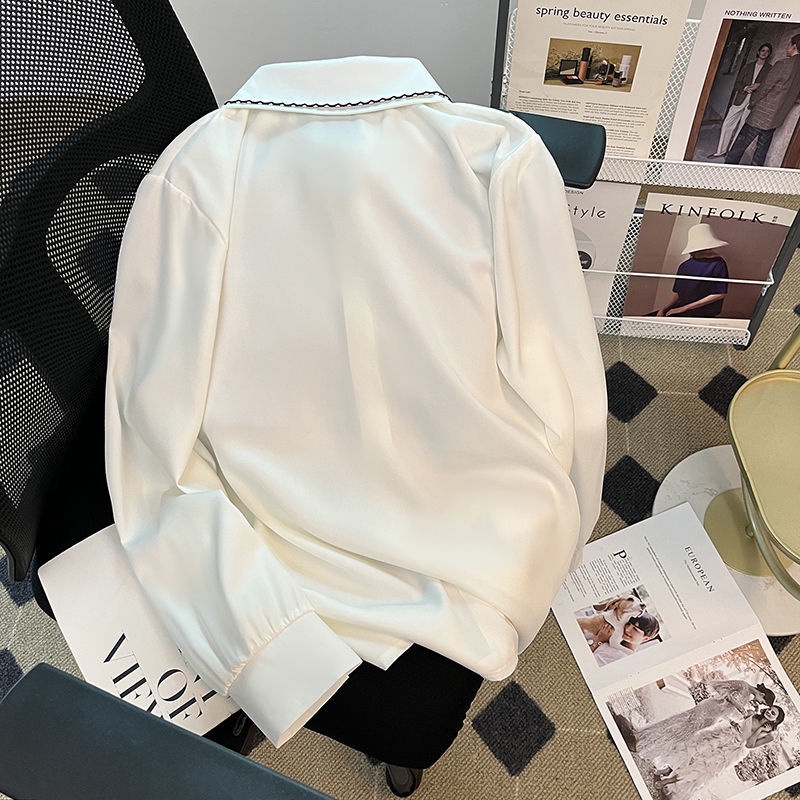 Áo Sơ Mi Chiffon Tay Dài Dáng Rộng Cổ Thắt Nơ Thời Trang Mùa Thu Dành Cho Nữ