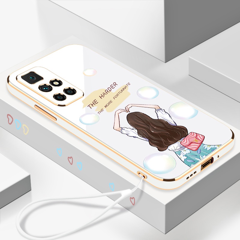 Ốp Điện Thoại silicone Mềm Họa Tiết Hoạt Hình Có Dây Đeo Cho Redmi 10 Redmi 9 Redmi 8 Redmi 10c Redmi 7