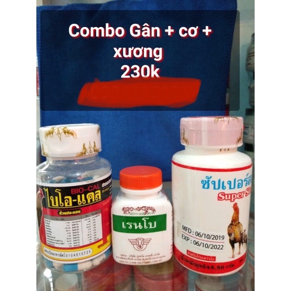 combo 3 loại thuốc nuôi gà tơ phục hồi cơ gân xương cho gà chị chọi gà đá