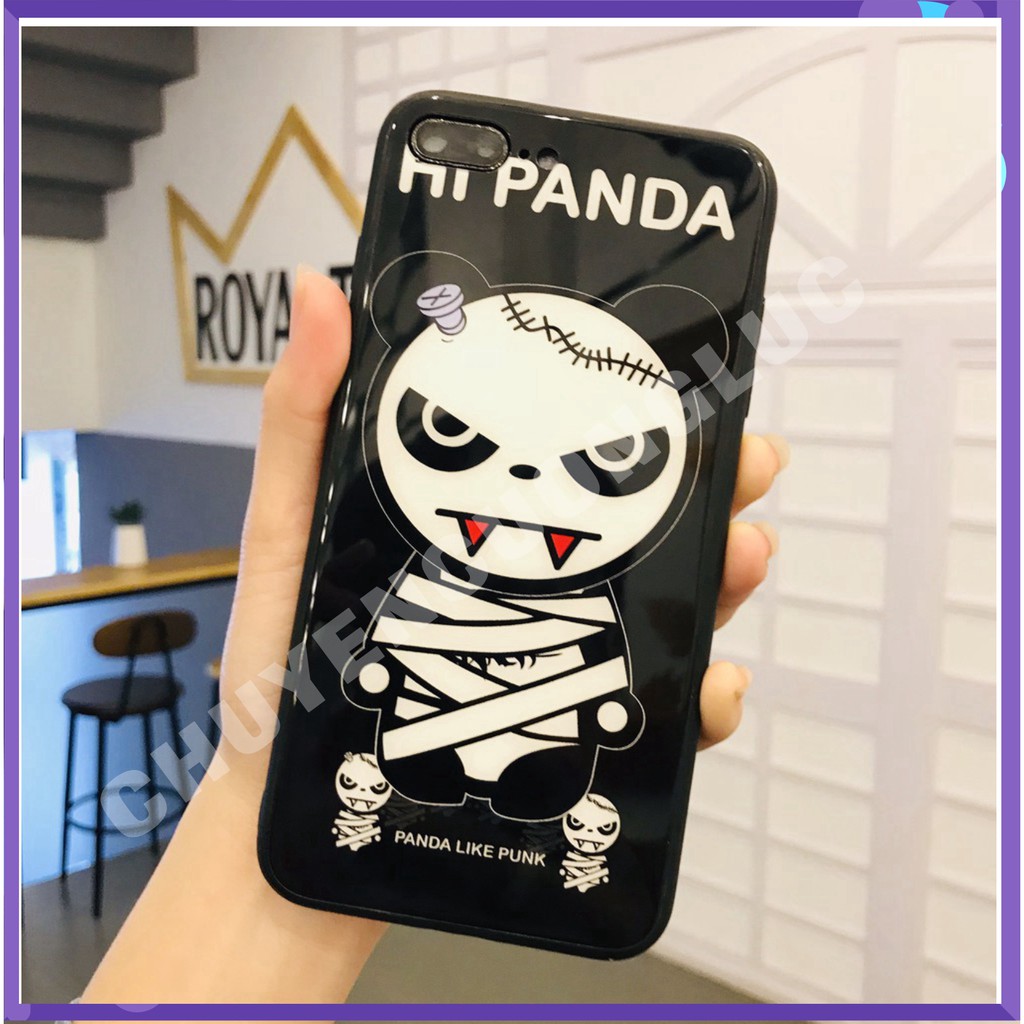 [HOT] Ốp Lưng Kính Cường Lực Panda Mặt Quỷ