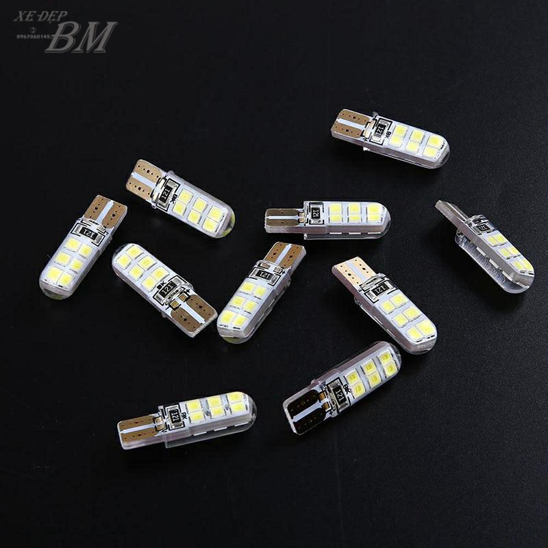 2 bóng đèn led demi xi nhan cực sáng chân T10 màu trắng