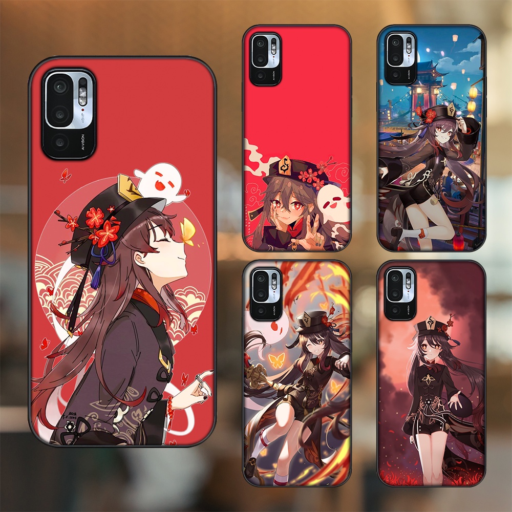 Ốp lưng Xiaomi Redmi Note 10 5G viền đen in hình Hutao Genshin Impact